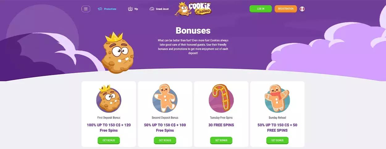CookieCasino bonuses, promotions and bonus codes for Canadian players