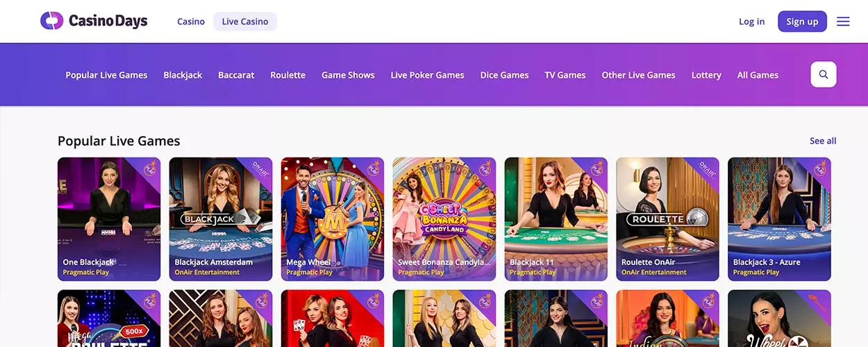 Casino Days - live games for CA