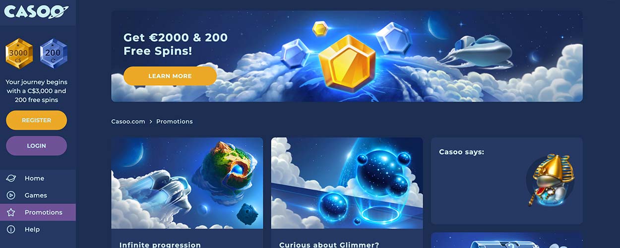 Casoo Casino bonuses, promotions and bonus codes for Canadian players