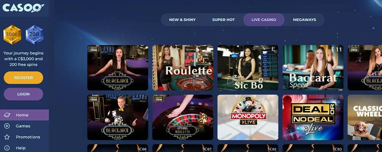 Casoo Casino - live games for CA