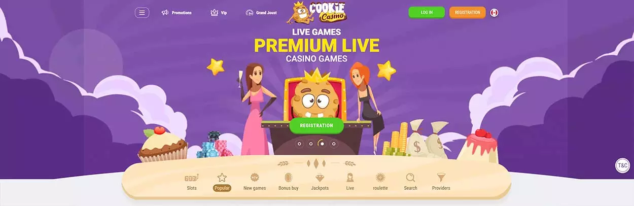Online slots lobby at CookieCasino Canada