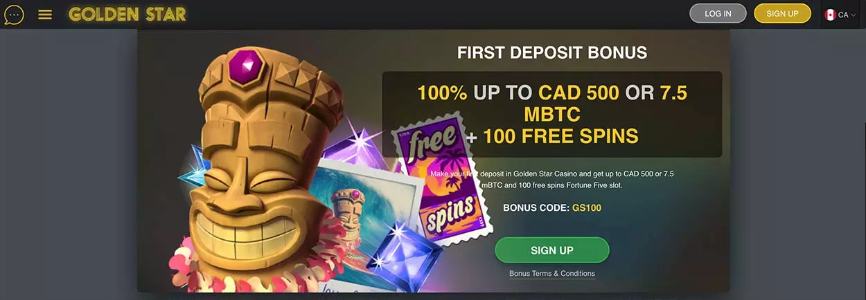 Golden Star Casino bonuses, promotions and bonus codes for Canadian players