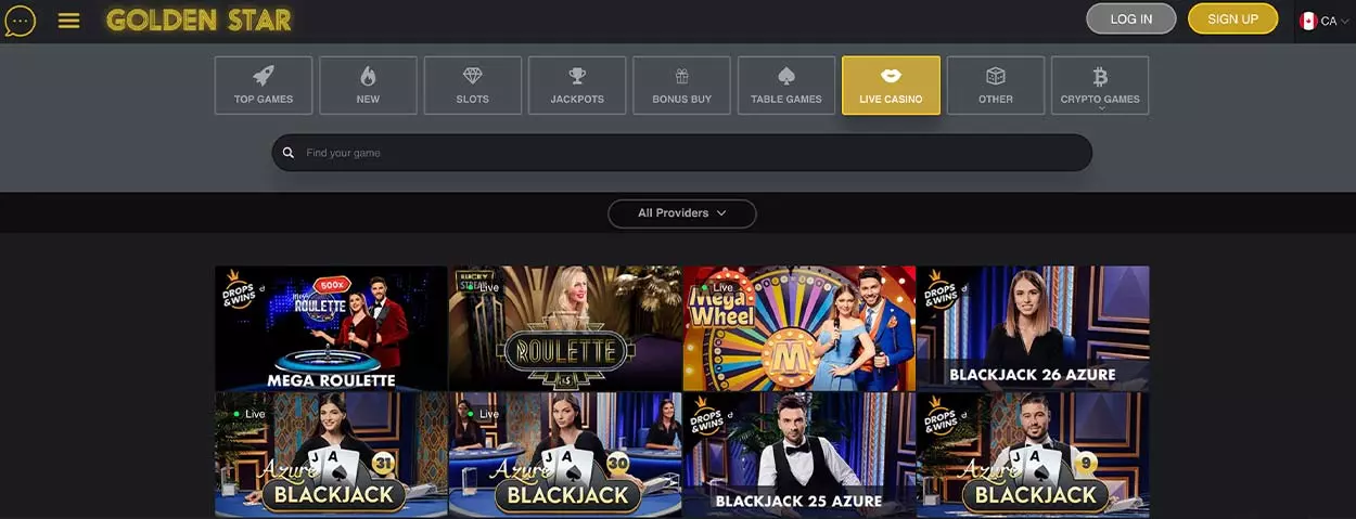 Golden Star Casino - live games for CA