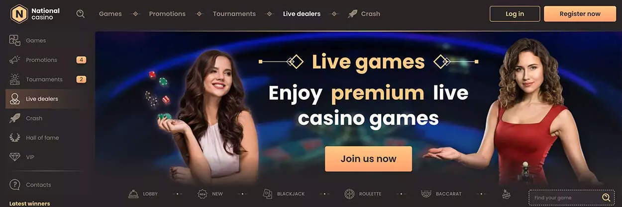 National casino - live games for CA