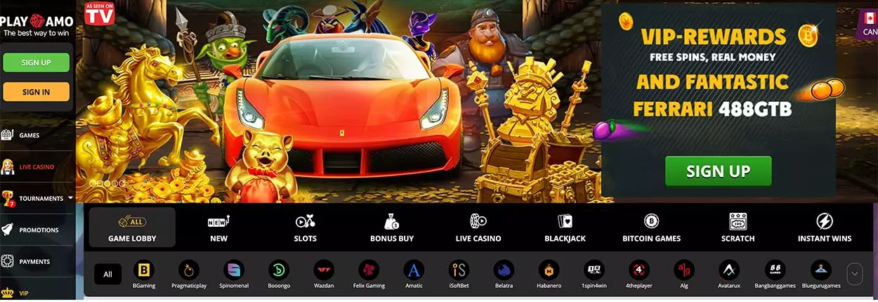 Playamo casino for real money to play online in Canada.